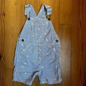 Carters blue white striped dog print overall shorts SIZE 18M